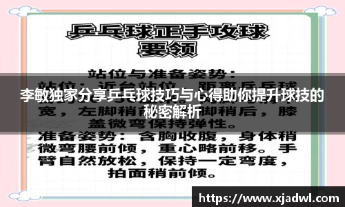 李敏独家分享乒乓球技巧与心得助你提升球技的秘密解析